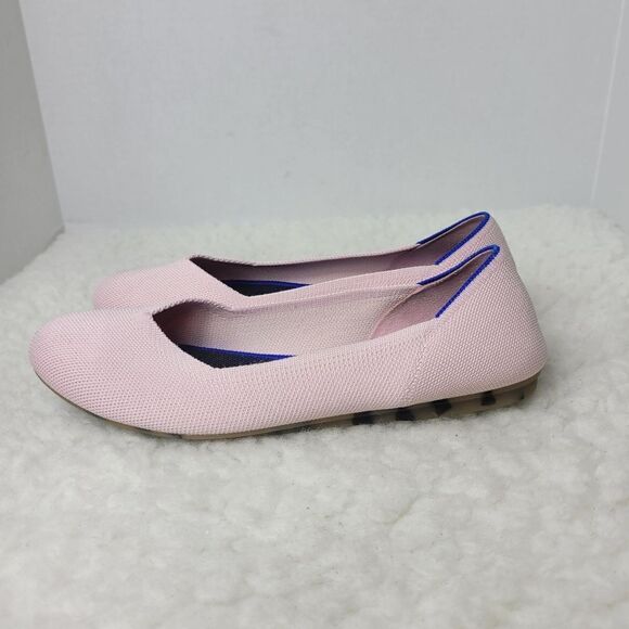 Rothy's The Flat Blush Womens Shoes Size 8.5  Pink Knit Slip On Ballet Flats - Picture 3 of 10